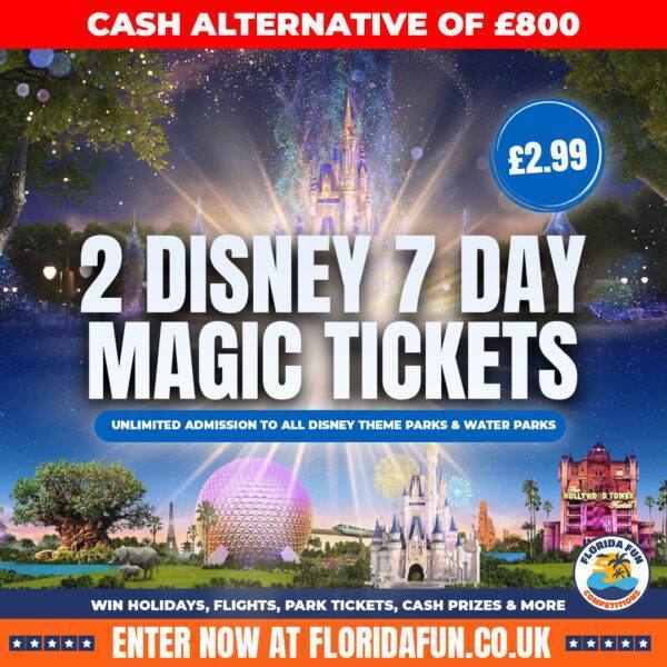 2 x Disney 7-Day Magic Tickets