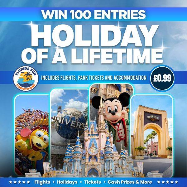 100 Entries For Couple's Dream Holiday to Florida