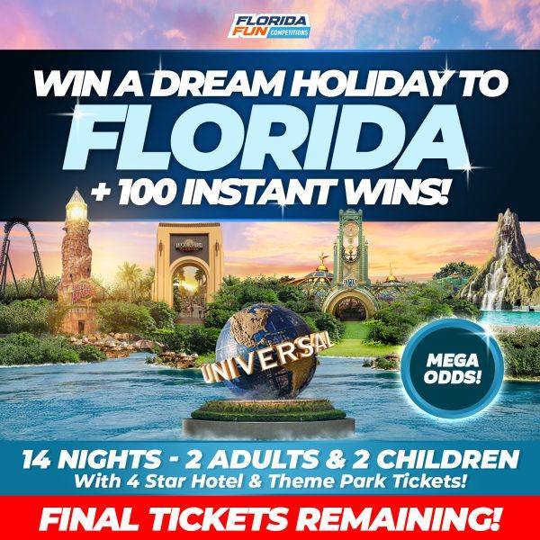 *MEGA ODDS* Florida Holiday + 100 Instant Wins!
