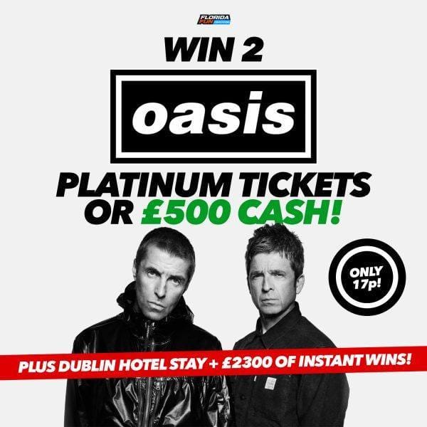 Win 2 Platinum Tickets to Oasis or £500 Cash + Instant Wins!